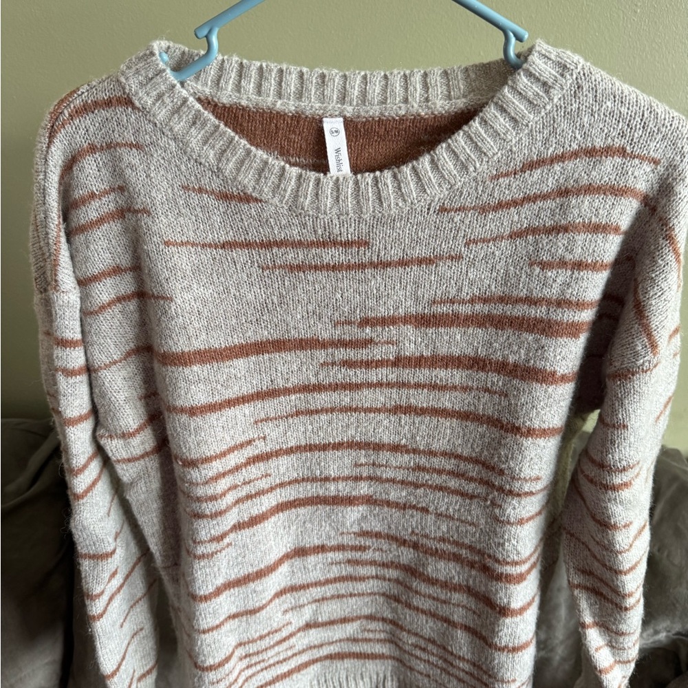 Wishlist Beige and Brown Striped Sweater
